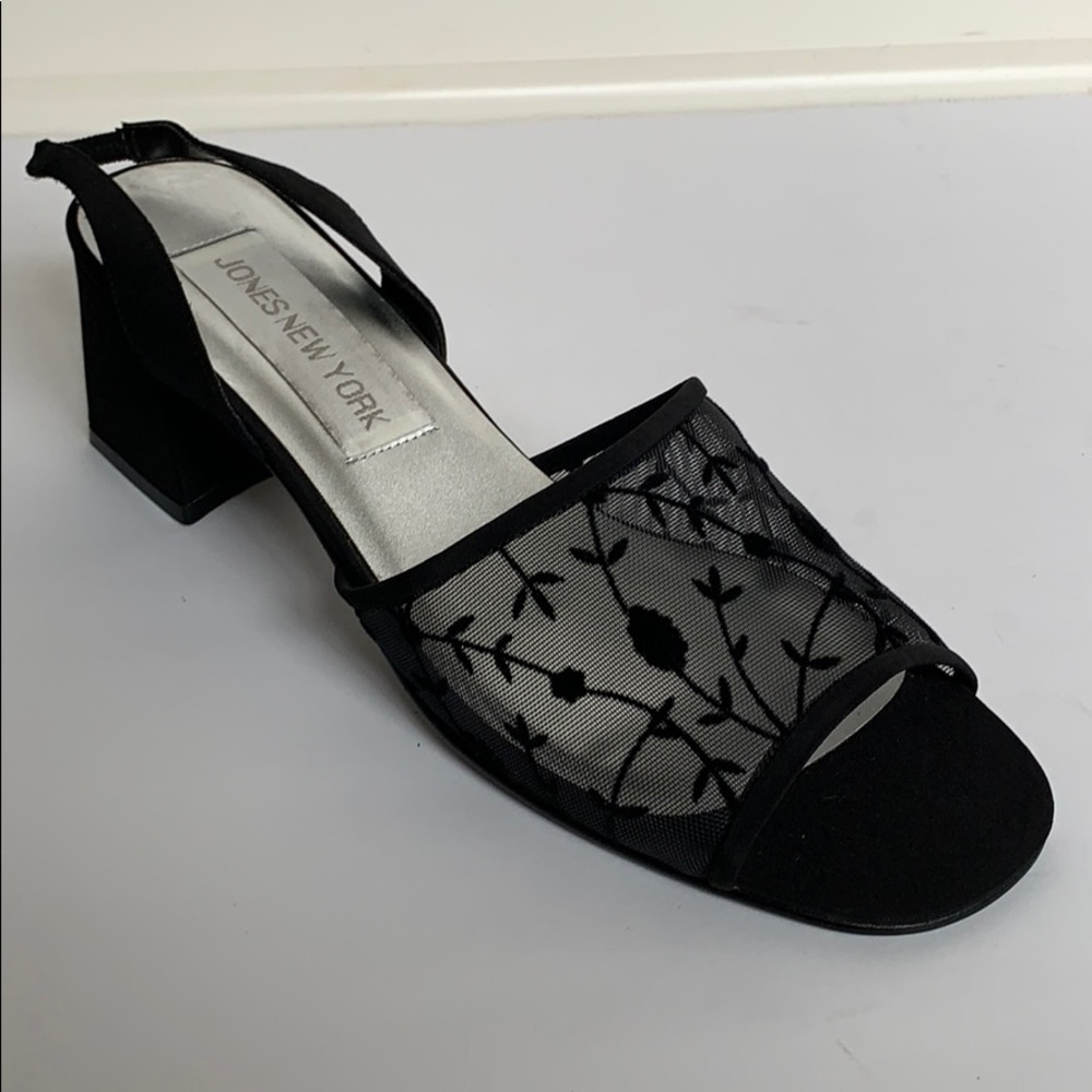 Vintage JONES NEW YORK Black Mesh Heels